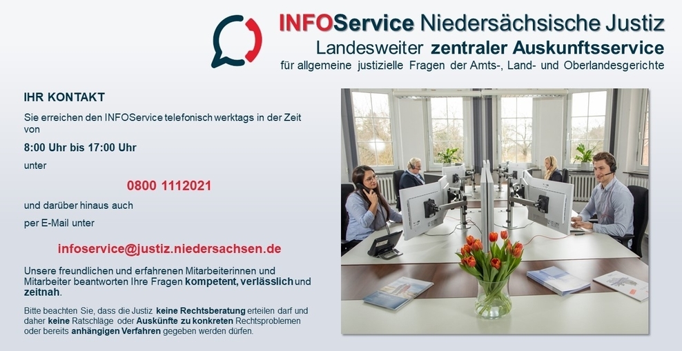 Link zur Homepage INFOService Niedersächsische Justiz